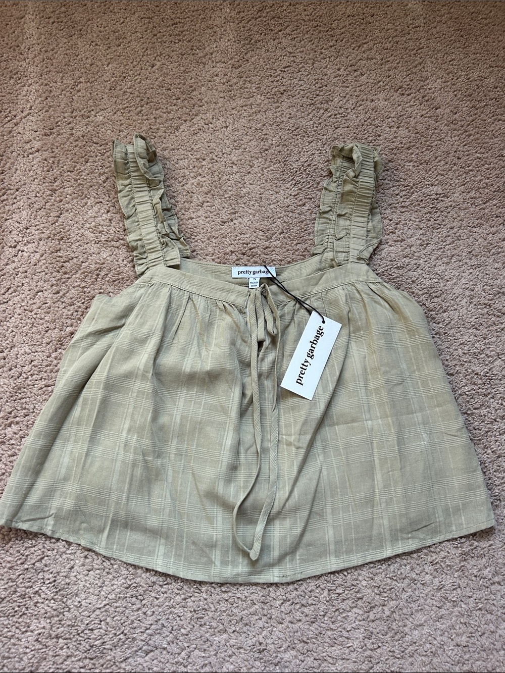 Pretty Garden Ruffle Strap Tank Top